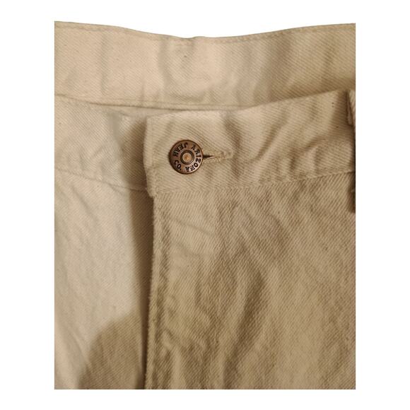 Vintage Arizona Jeans Co Loose Fit Mens 38x34 Straight Leg Ivory Denim Jeans USA - Picture 5 of 10